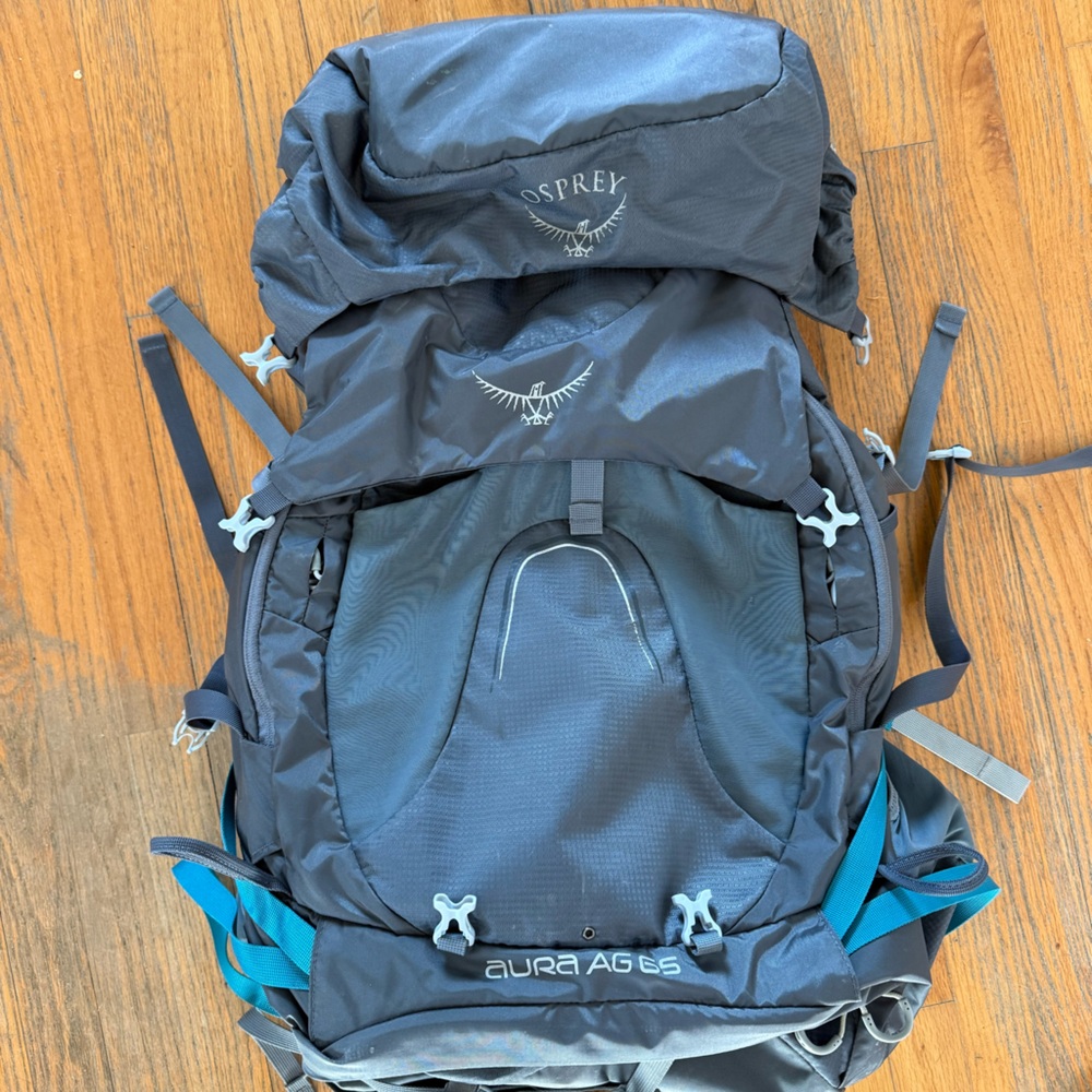 Osprey Aura AG 65 Backpack - Gray and Blue